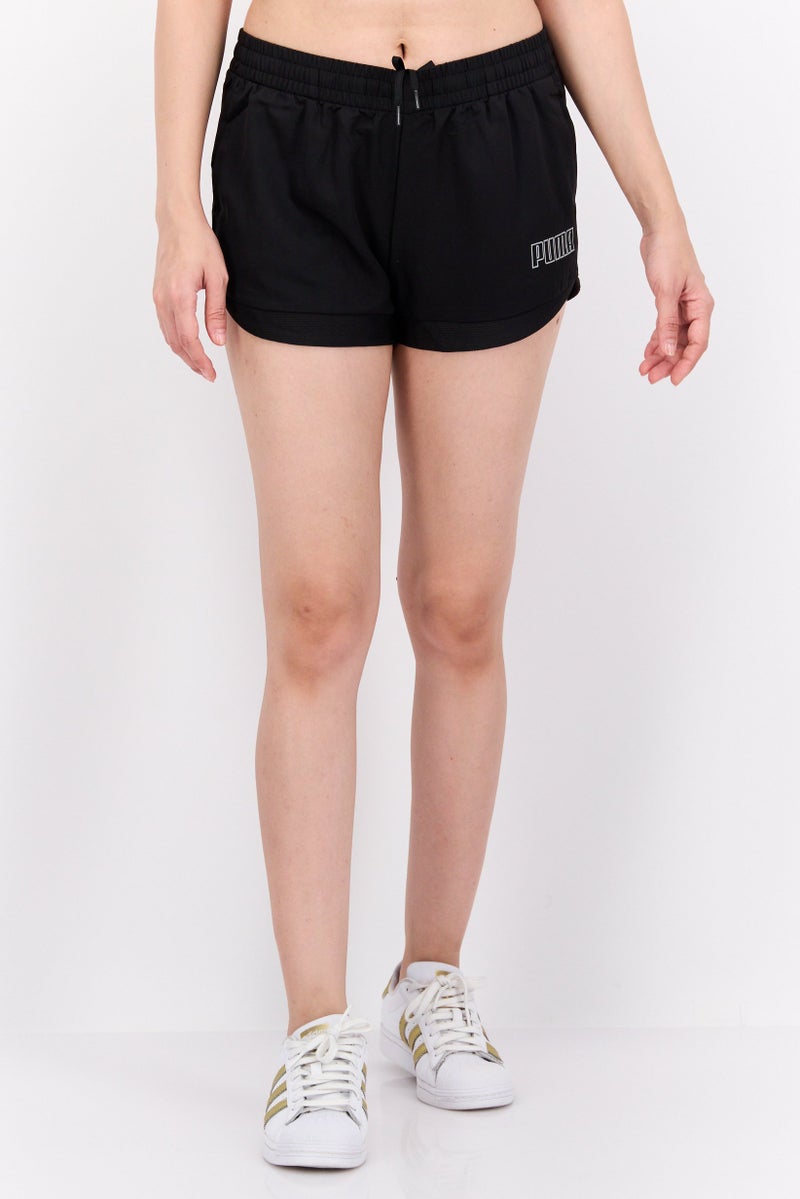 PUMA شورتات جري نسائية بقصة عادية، أسود - Image 1